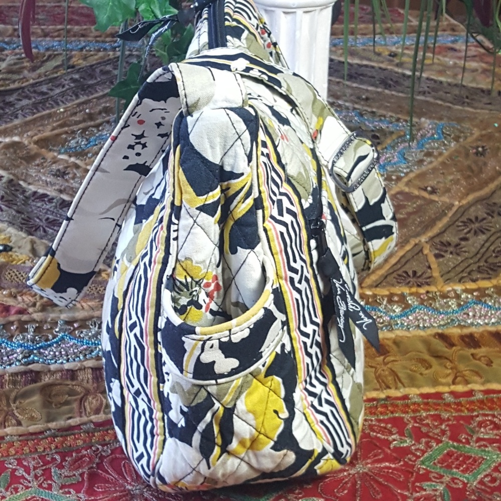 Vera Bradley yellow/black floral bag - Picture 3 of 7